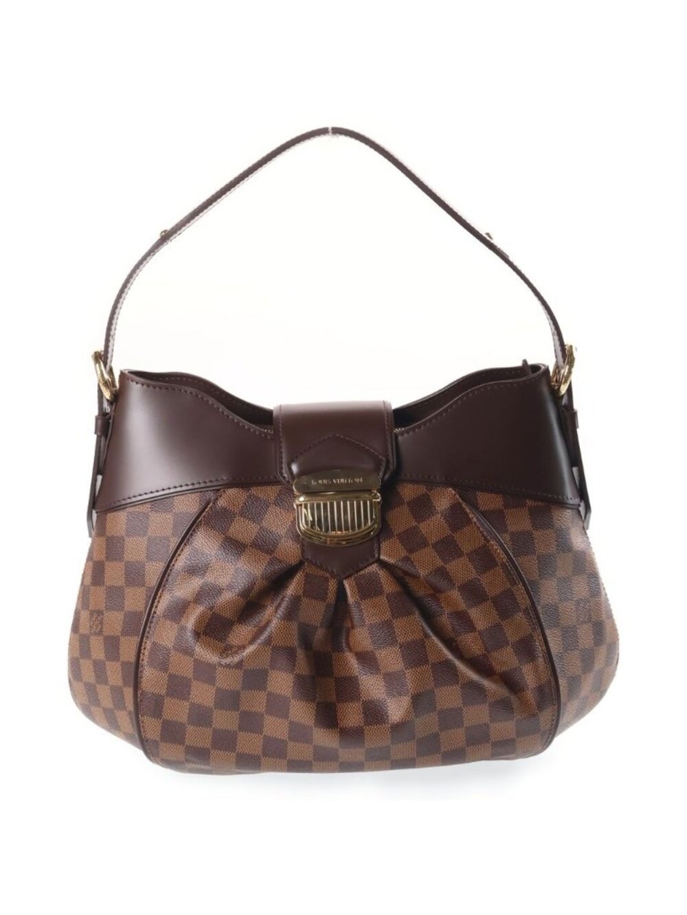 Louis Vuitton Damier Sistina MM Bag Brown Leather Gold